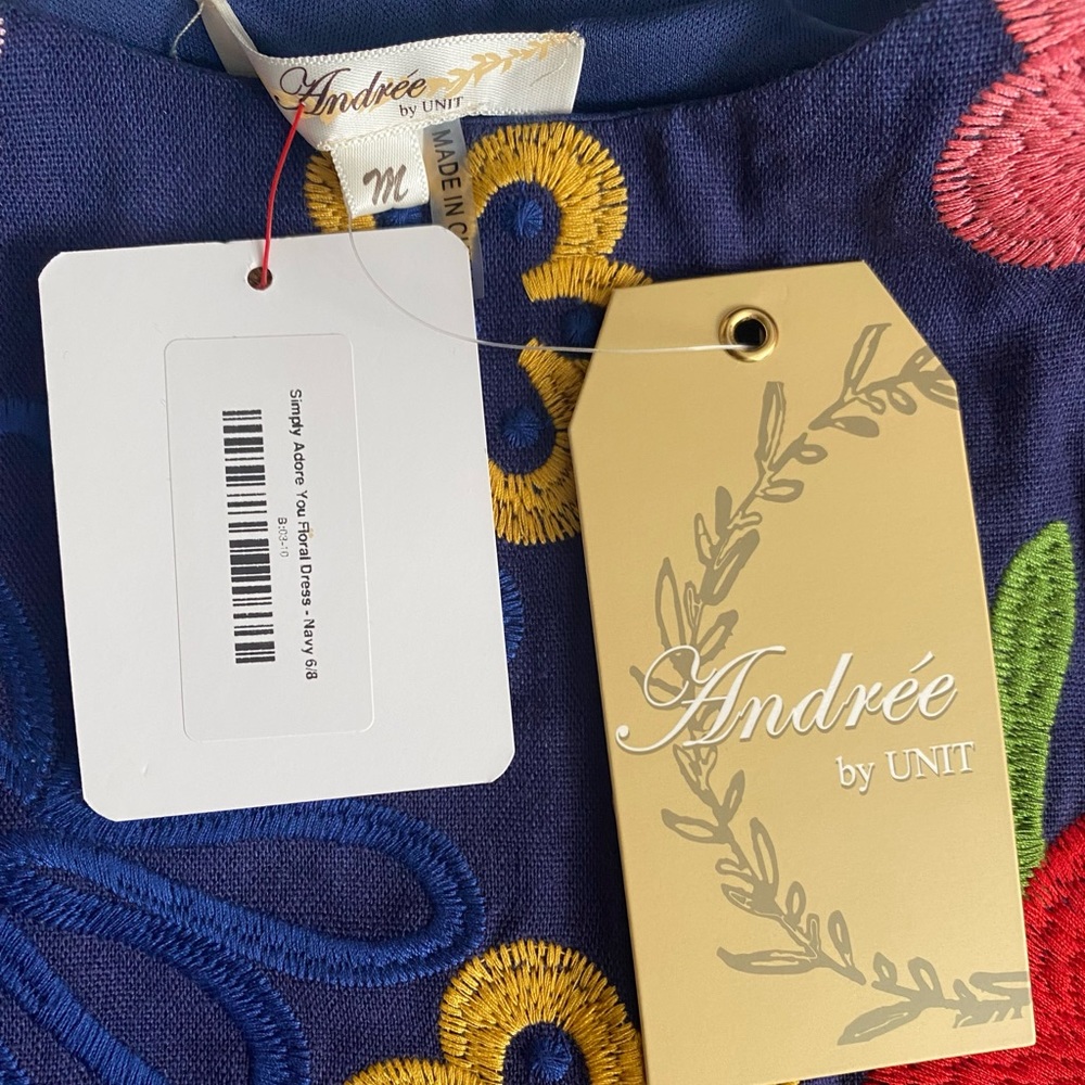 Andree by UNIT Simply Adore You Floral Dress - Navy Midi Dress Size M - Picture 8 of 12